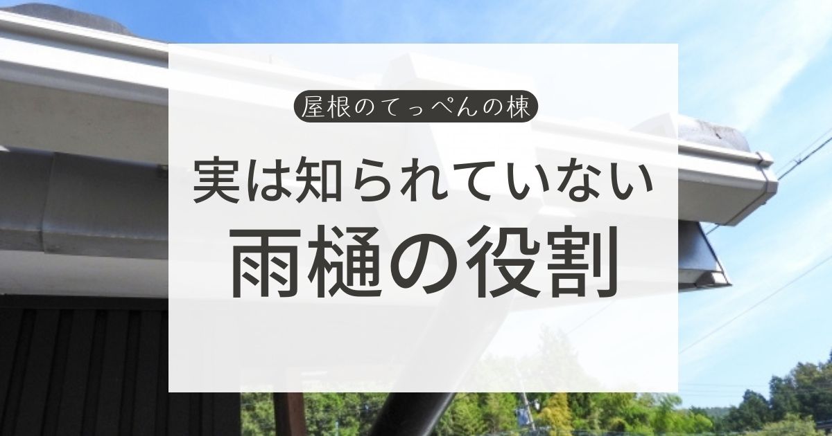 実は知られていない　雨樋の役割