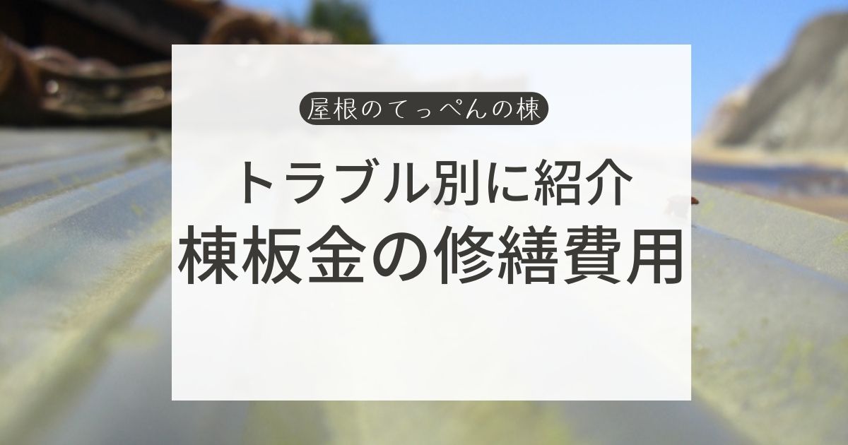 トラブル別に紹介　棟板金の修繕費用