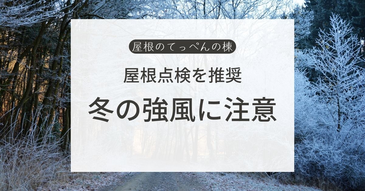 屋根点検を推奨　冬の強風に注意