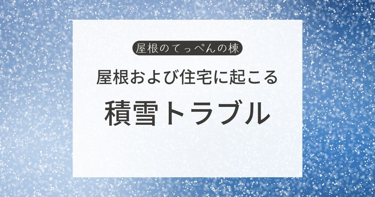 屋根および住宅に起こる積雪トラブル